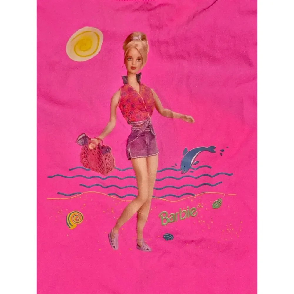 Vintage Barbie Pink One-Piece Swimsuit Girls Size 5/6